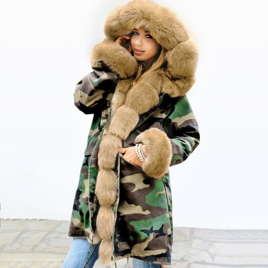 Women Fleece Lined Warm Winter Long Overcoat-STYLEGOING