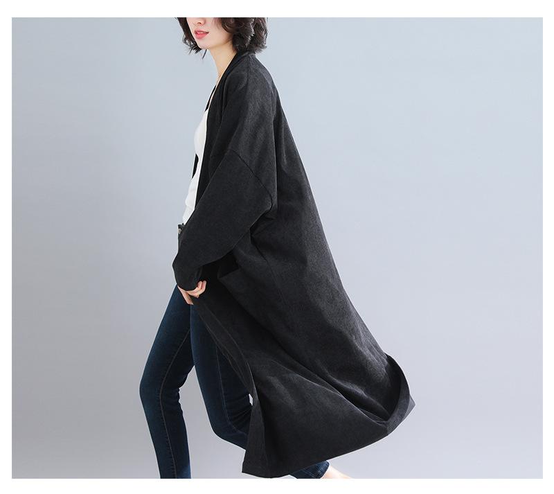 Vintage Women Plus Size Loose Wind Overcoat-STYLEGOING