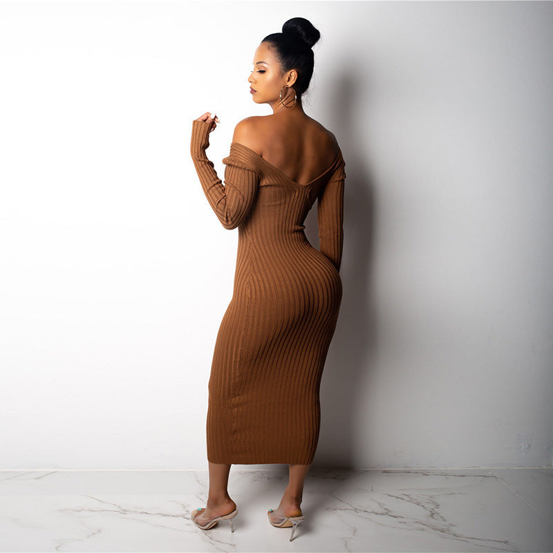 Sexy Off The Shoulder Knitting Dresses for Women