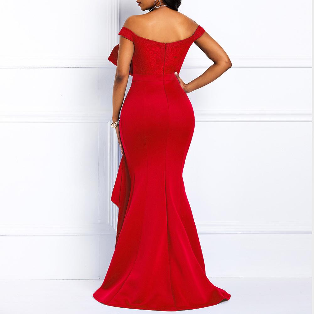 Sexy Off The Shoulder Lace Jewelry Bodycon Party Dresses-STYLEGOING