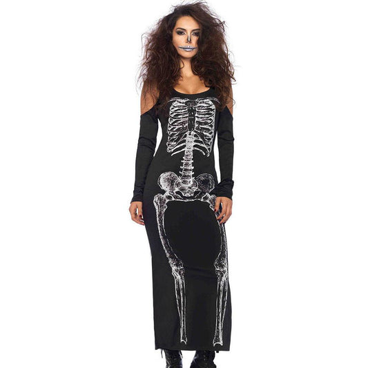 Halloween Skeleton Sexy Women Long Dresses-STYLEGOING