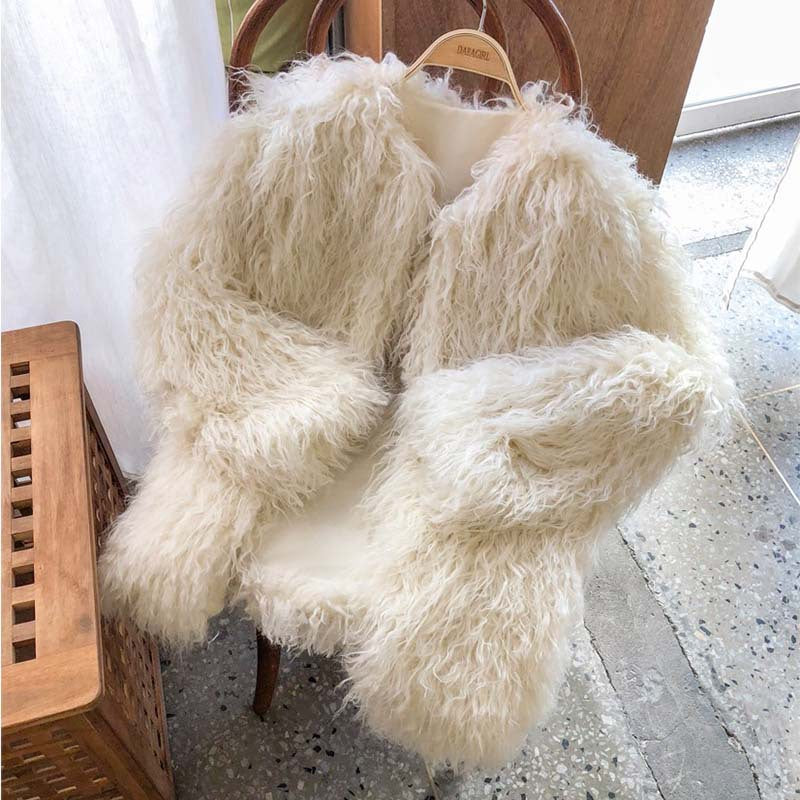 Winter Warm Artificial Fur Casual Overcoat for Women