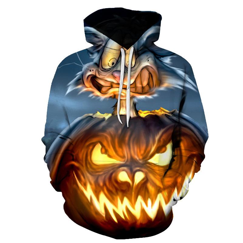 Lovely 3D Pumpkin Halloween Pullover Hoodies-STYLEGOING