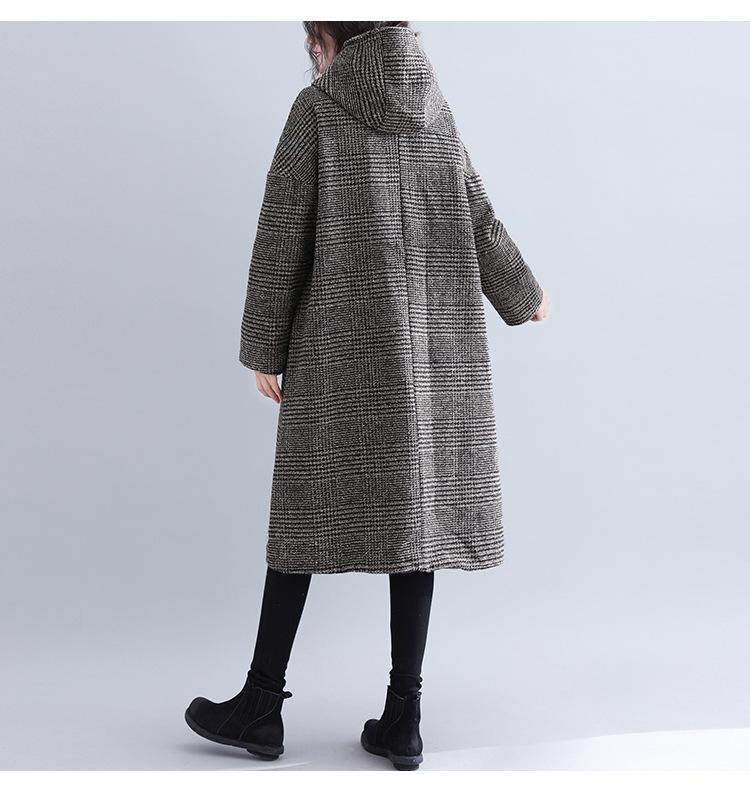 Women Plus Sizes Woolen Winter Coat-STYLEGOING