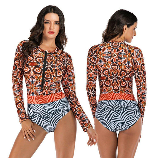 Women Long Sleeves Surfing&diving Swimsuits-STYLEGOING