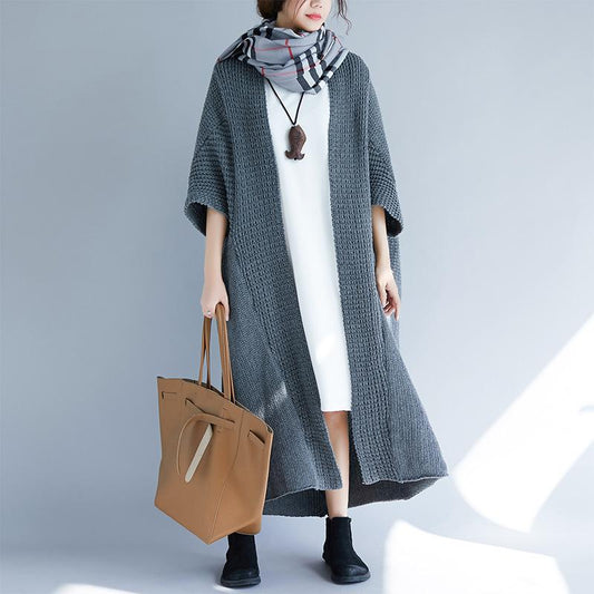 Fall Batwing Sleeves Long Knitting Overcoat-STYLEGOING