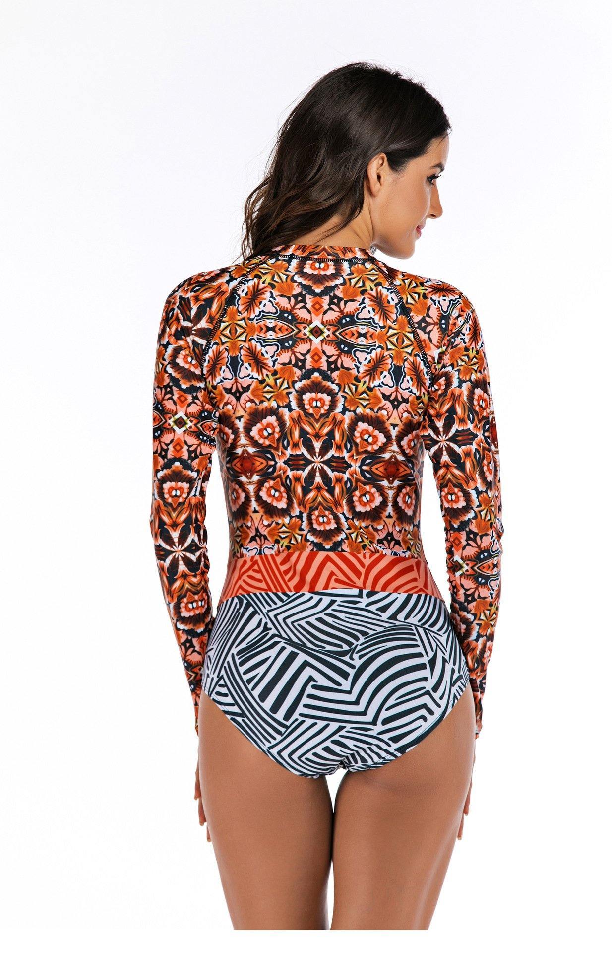 Women Long Sleeves Surfing&diving Swimsuits-STYLEGOING