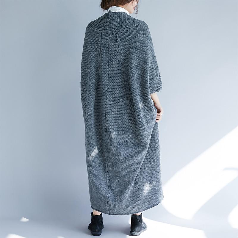 Fall Batwing Sleeves Long Knitting Overcoat-STYLEGOING