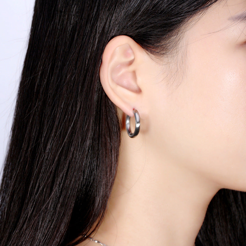 Stainless Steel Round Hook Earrings for Women