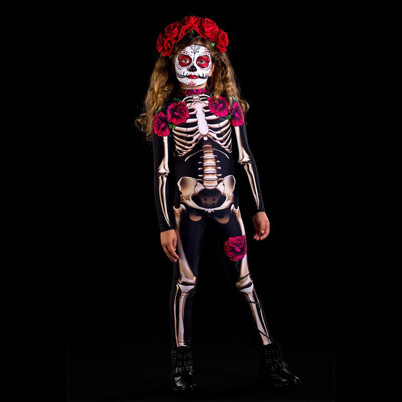 Horrible Holloween Skeleton Costume Jumpsuit for Adult&kids-STYLEGOING