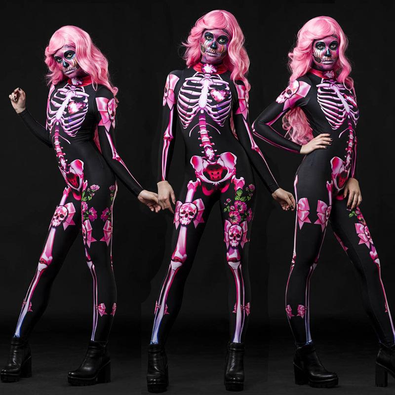 Holloween Horrible Skeleton Jumpsuit for Adult&kids-STYLEGOING