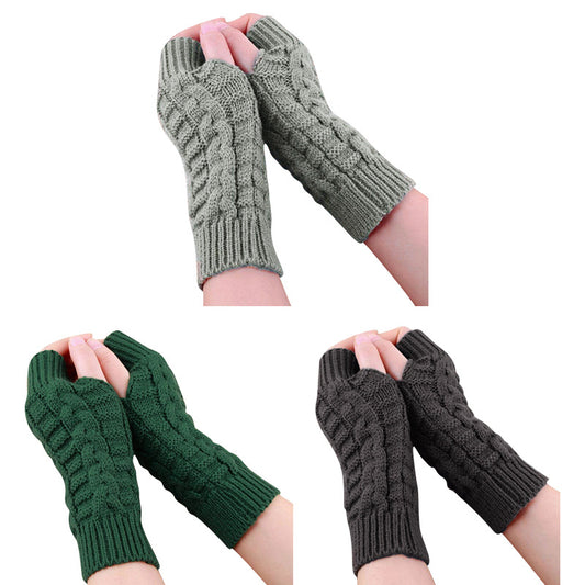 2 Pairs/Set  Winter Knitted Gloves Keep Warm for Women