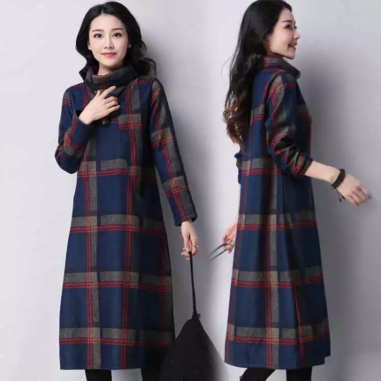 Vintage Turtleneck Women Shift Winter Dresses