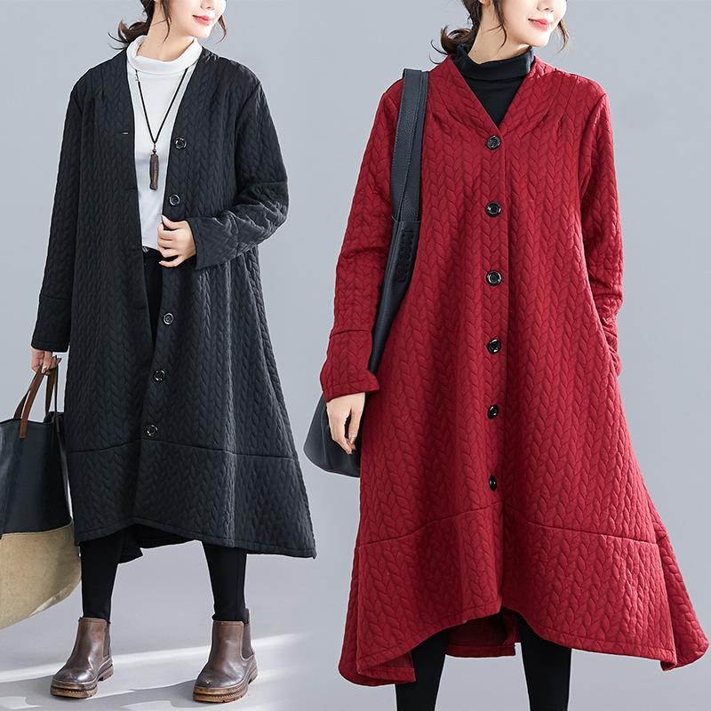 Women Plus Size Winter Knitting Overcoat-STYLEGOING