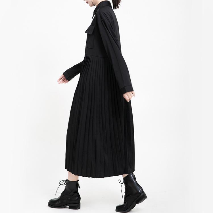 Black Casual Women Long Shirts Cozy Dresses