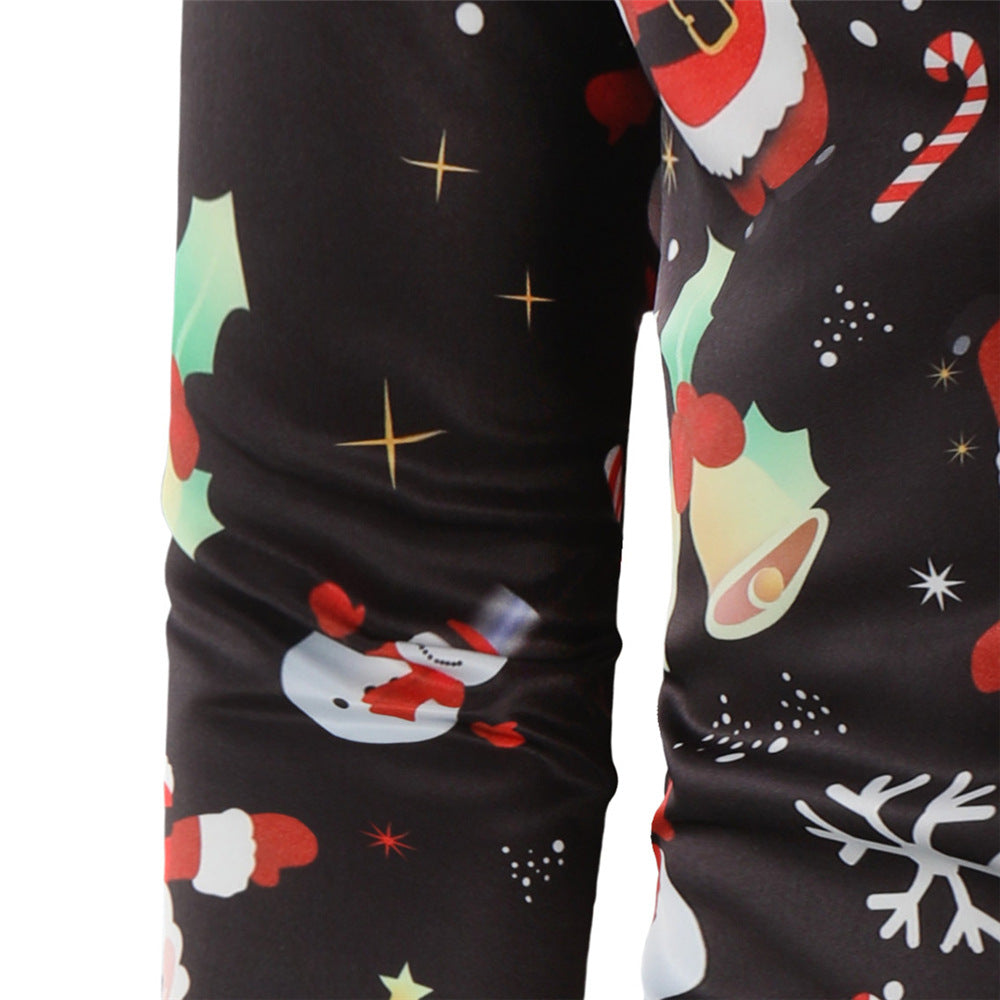 Merry Christmas Santa Claus 3D Print Men's  Long Sleeves Shirts