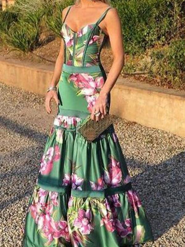 Sexy Summer Floral Print Long Dresses-STYLEGOING