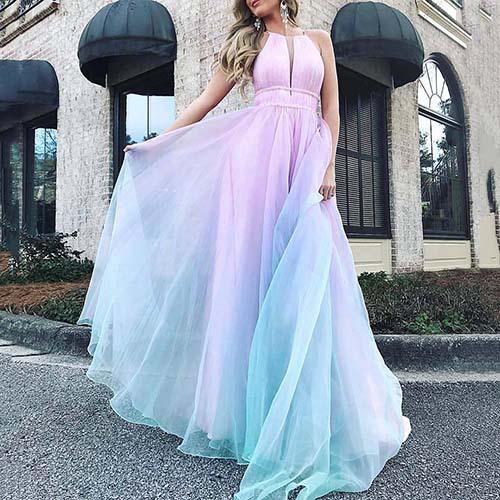 Summer Sexy Deep V Neck Party Long Dresses-STYLEGOING