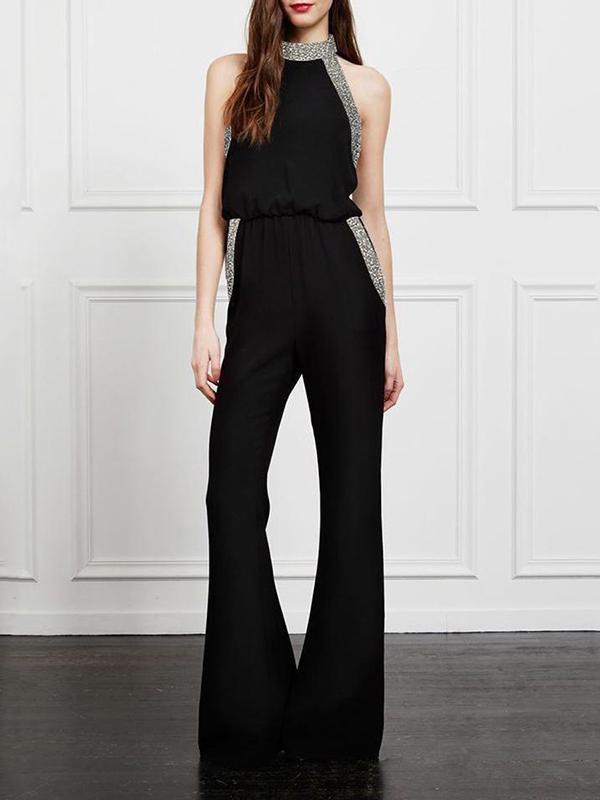 Sexy Black Summer Party Overalls Jumpsuits