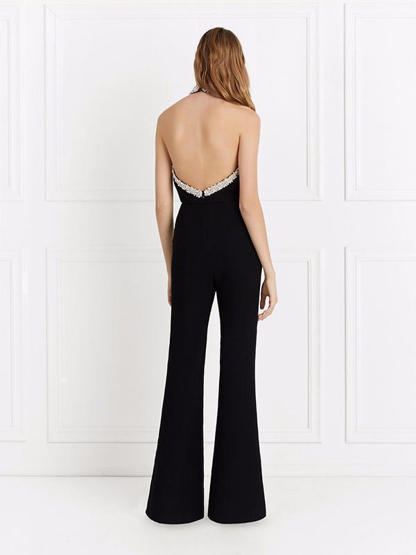 Sexy Black Summer Party Overalls Jumpsuits