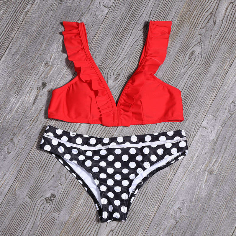 Sexy Women Ruffled Two Pieces Swimsuits