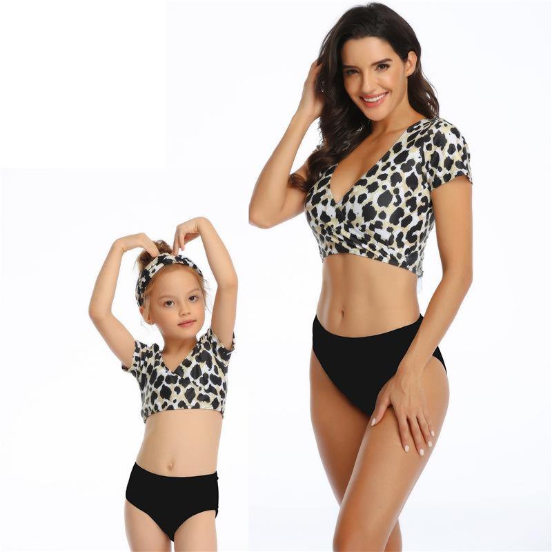 Summer Beach Leopard Mother&Daughter Bikinis-STYLEGOING