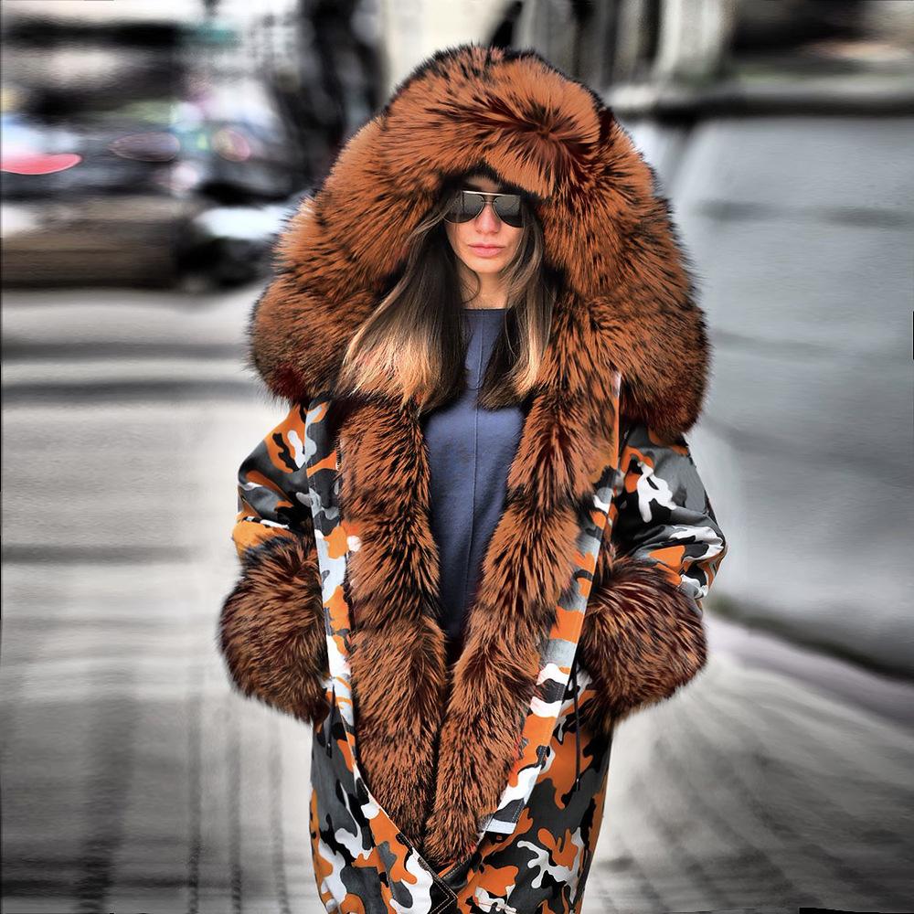 Winter Fleece Lined Fur Collar Overcoat-STYLEGOING