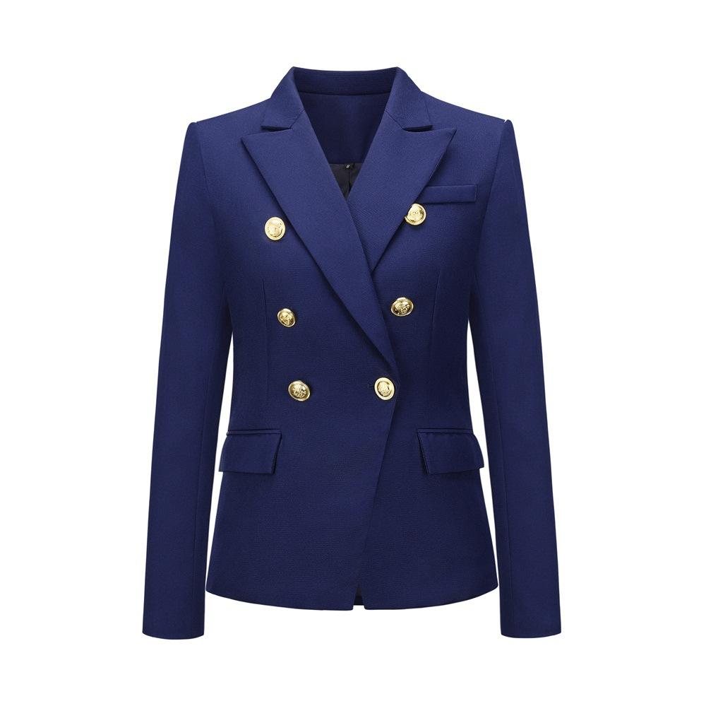 Fashion Women Long Sleeves Casual Blazers-Navy Blue-S-Free Shipping at meselling99