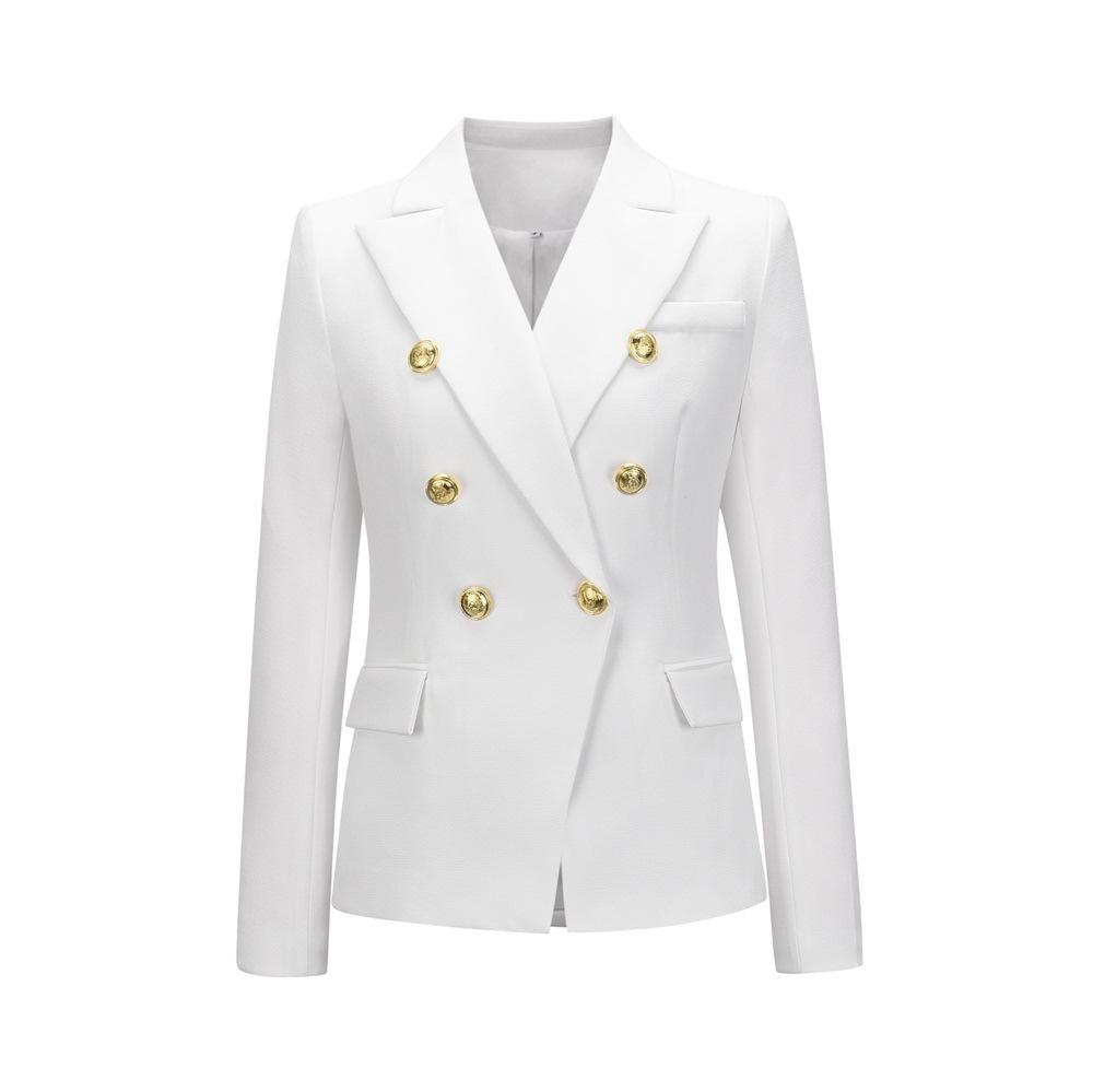Fashion Women Long Sleeves Casual Blazers-White-S-Free Shipping at meselling99