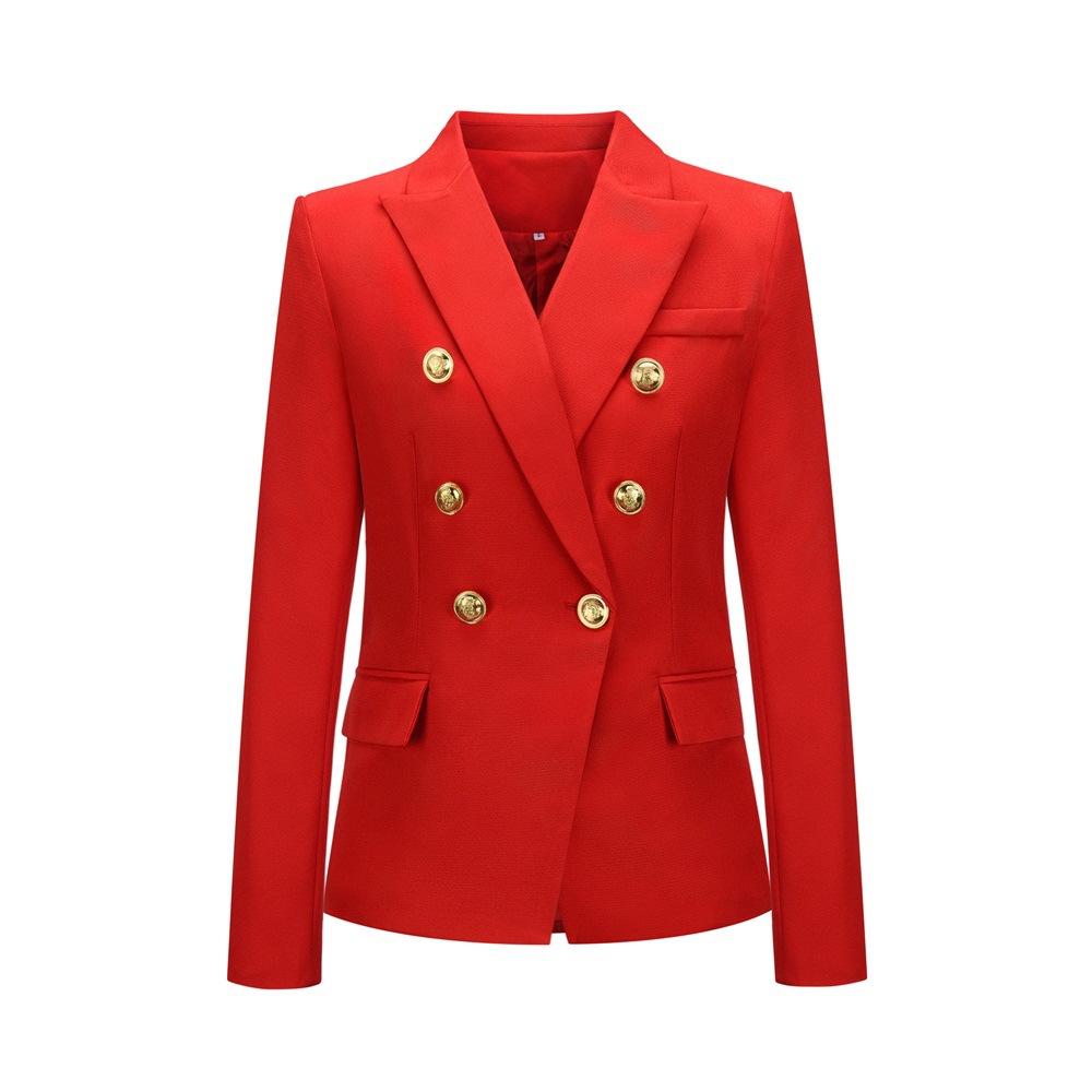 Fashion Women Long Sleeves Casual Blazers-Red-S-Free Shipping at meselling99