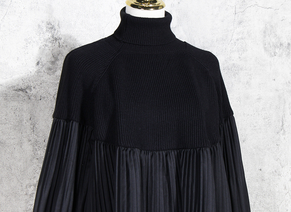 Black Turtleneck Women Knitting Blouses