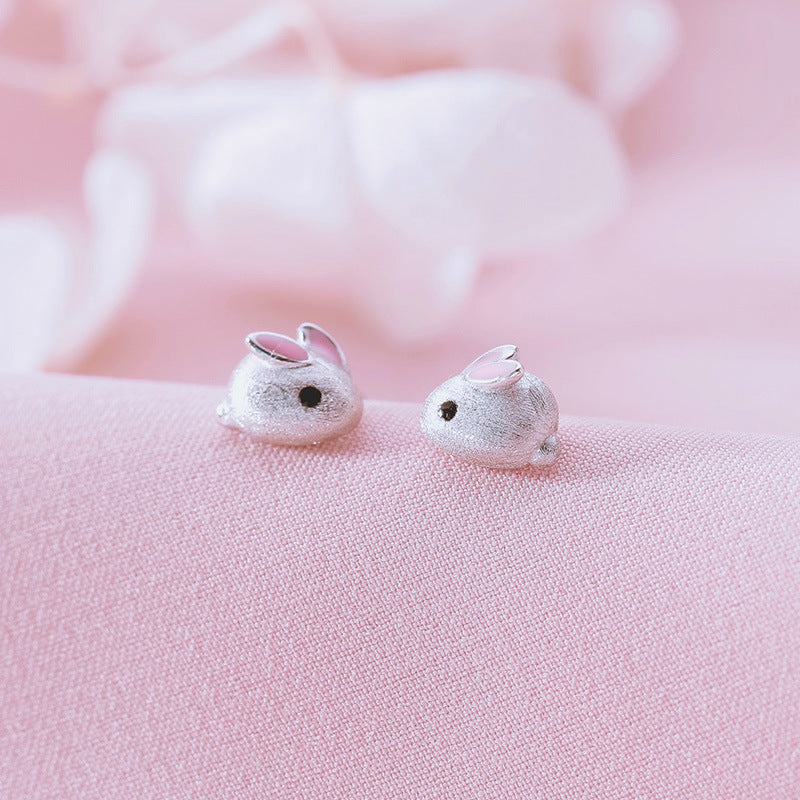 Lovely Small 3D Rabbit Design Earrings