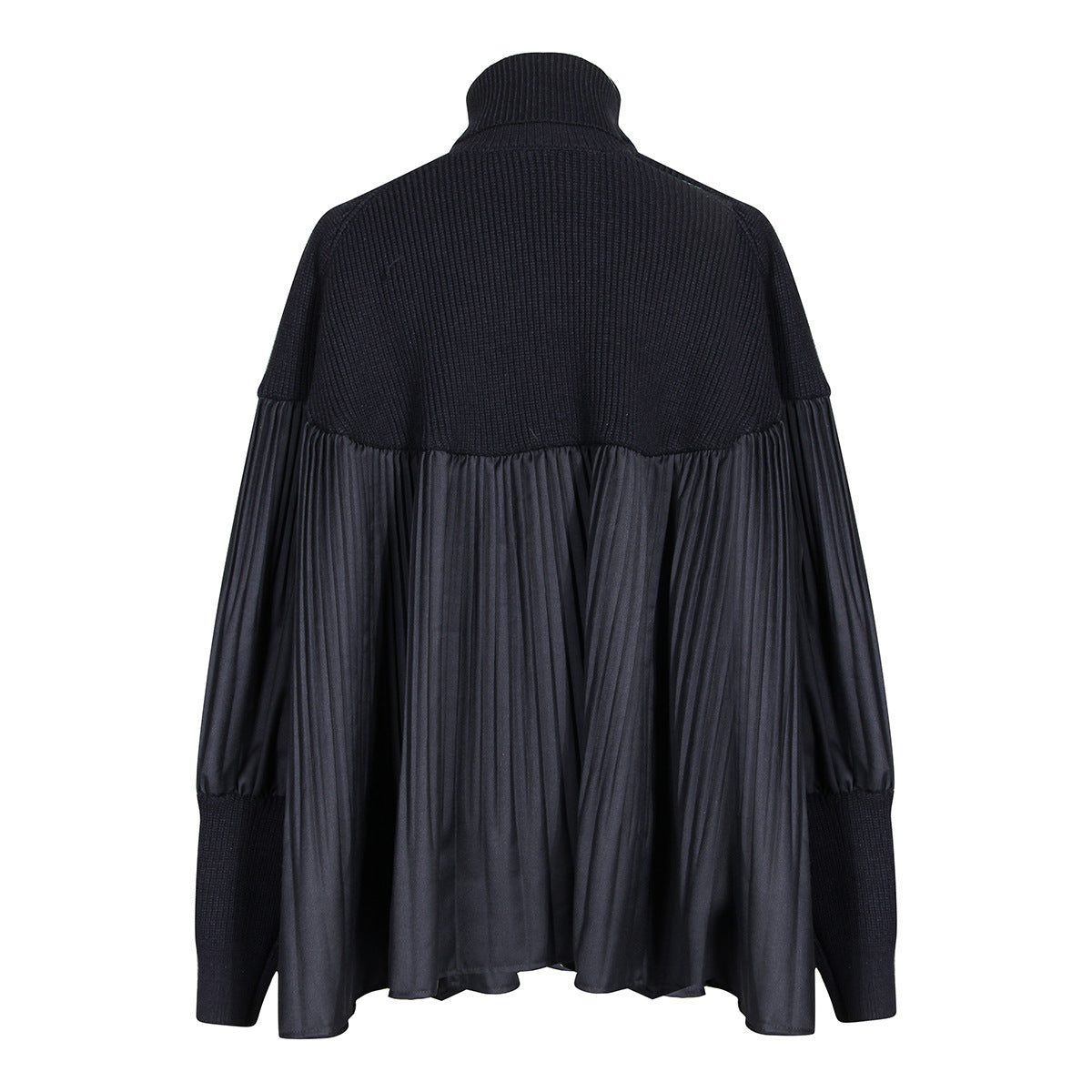 Black Turtleneck Women Knitting Blouses