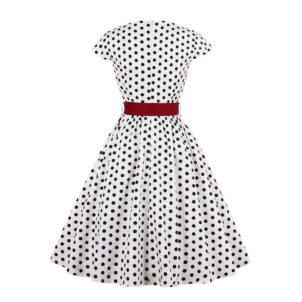 Regular Waist Dot Print Plus Sizes Midi Dresses-STYLEGOING