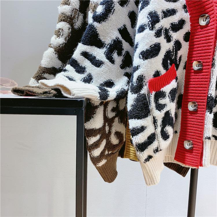 Cozy Leopard Women Warm Knitting Cardigans