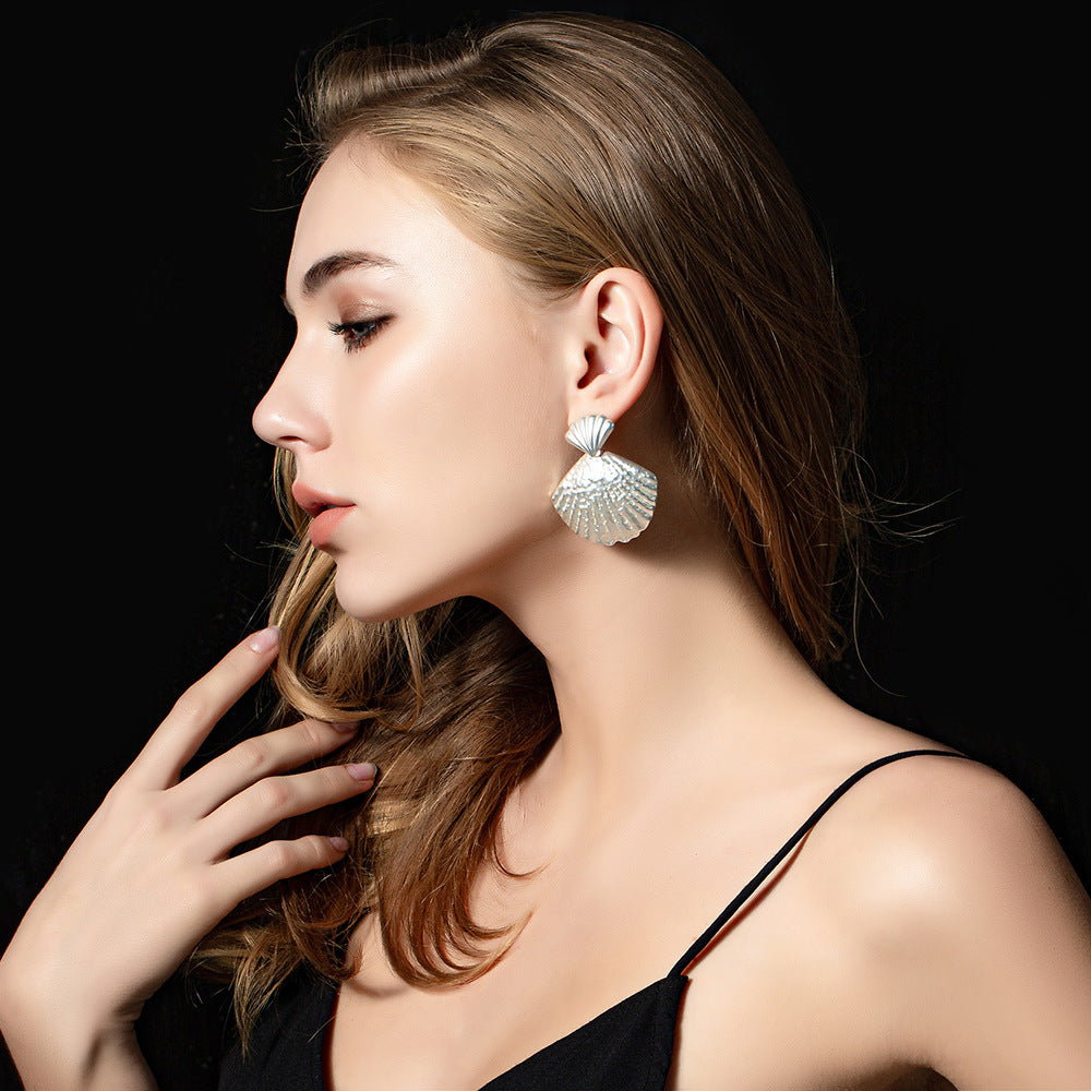 Women Fashion Irregular Fan Shape Earrings