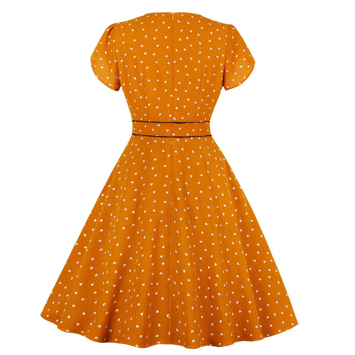 Classy Vintage Short Sleeves Dot Dresses-STYLEGOING