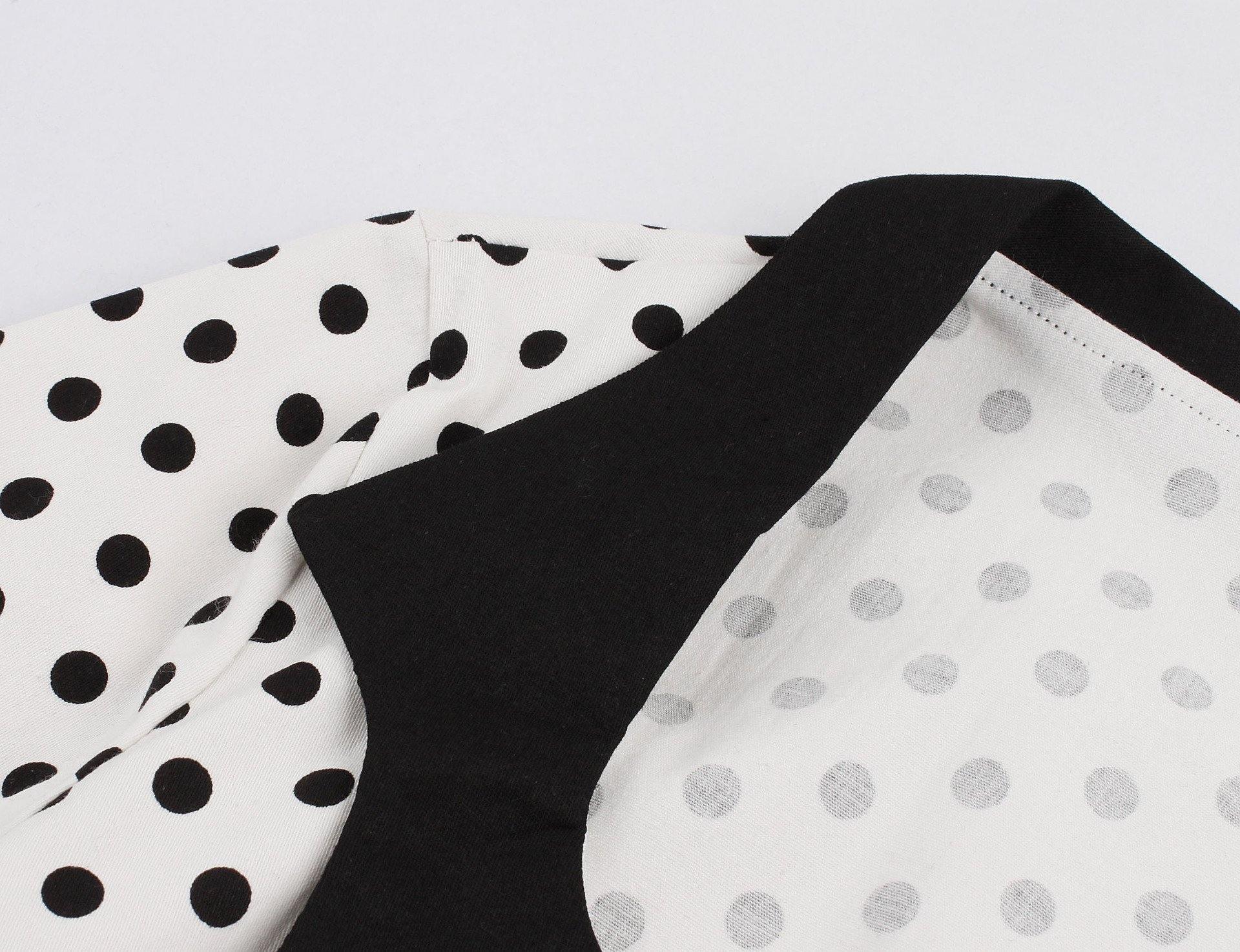 Square Neckline Dot Print Plus Size Retro Dresses-STYLEGOING