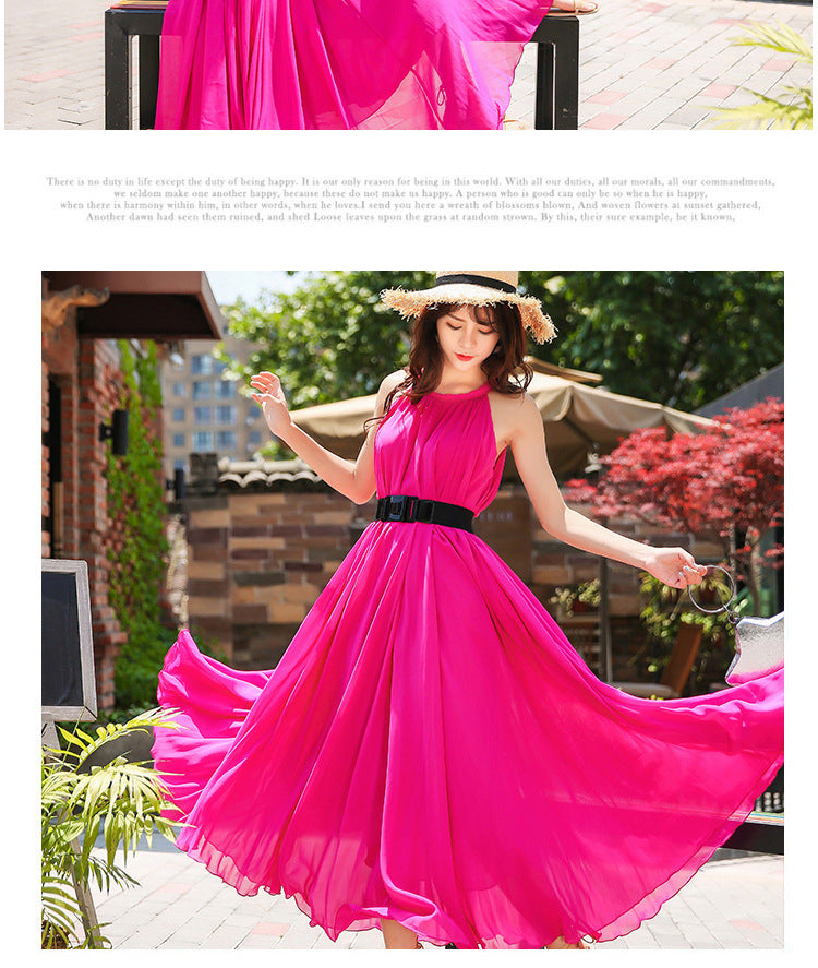 Summer Chiffon Sleeveless Beach Dresses for Holiday