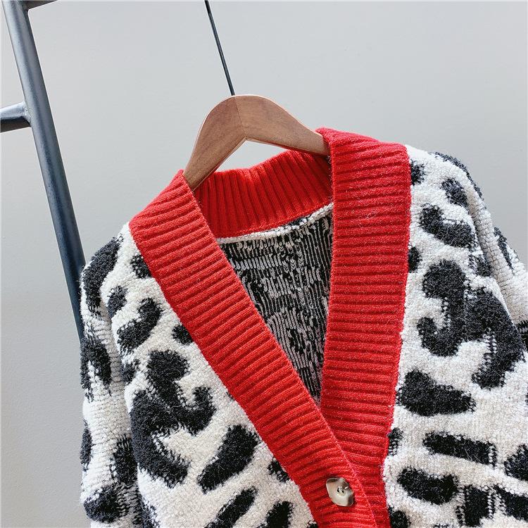 Cozy Leopard Women Warm Knitting Cardigans