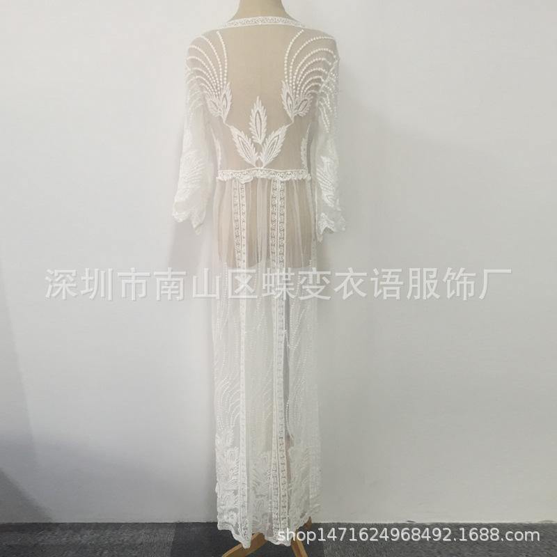 Sexy Embroidery Beach Summer Long Cover Ups-STYLEGOING