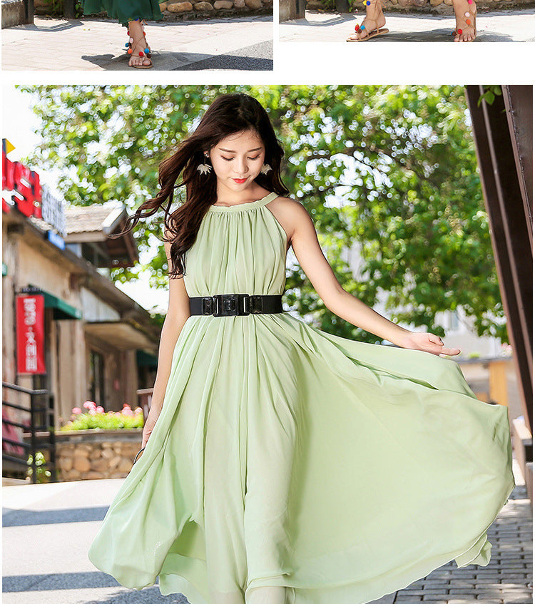 Summer Chiffon Sleeveless Beach Dresses for Holiday