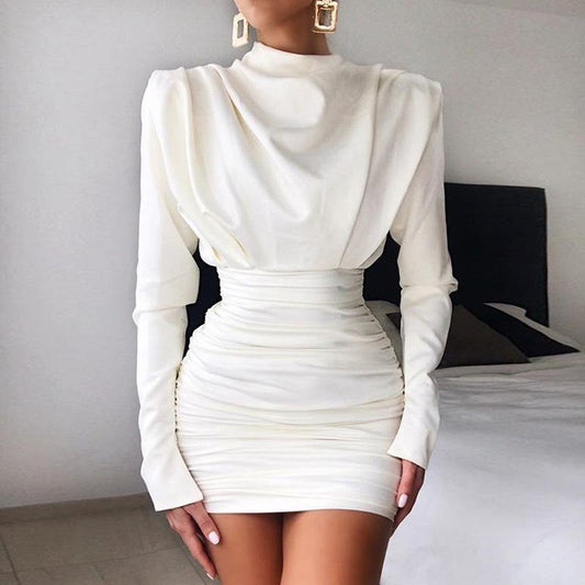 White Long Sleeves Sheath Short Dresses-STYLEGOING