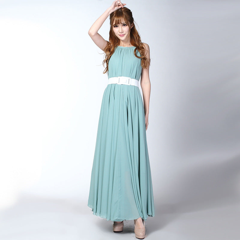 Summer Chiffon Sleeveless Beach Dresses for Holiday