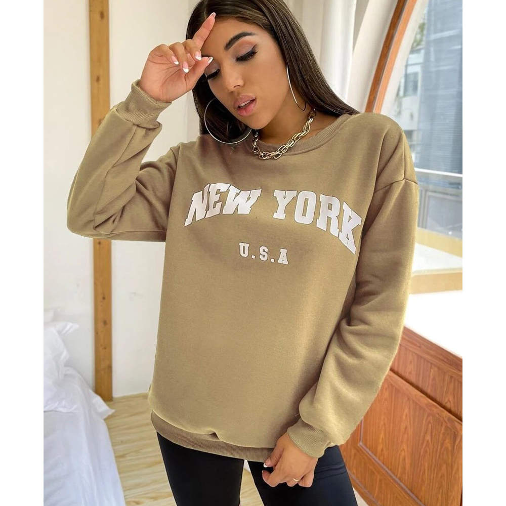 Leisure Women Letter Print Fall Hoodies