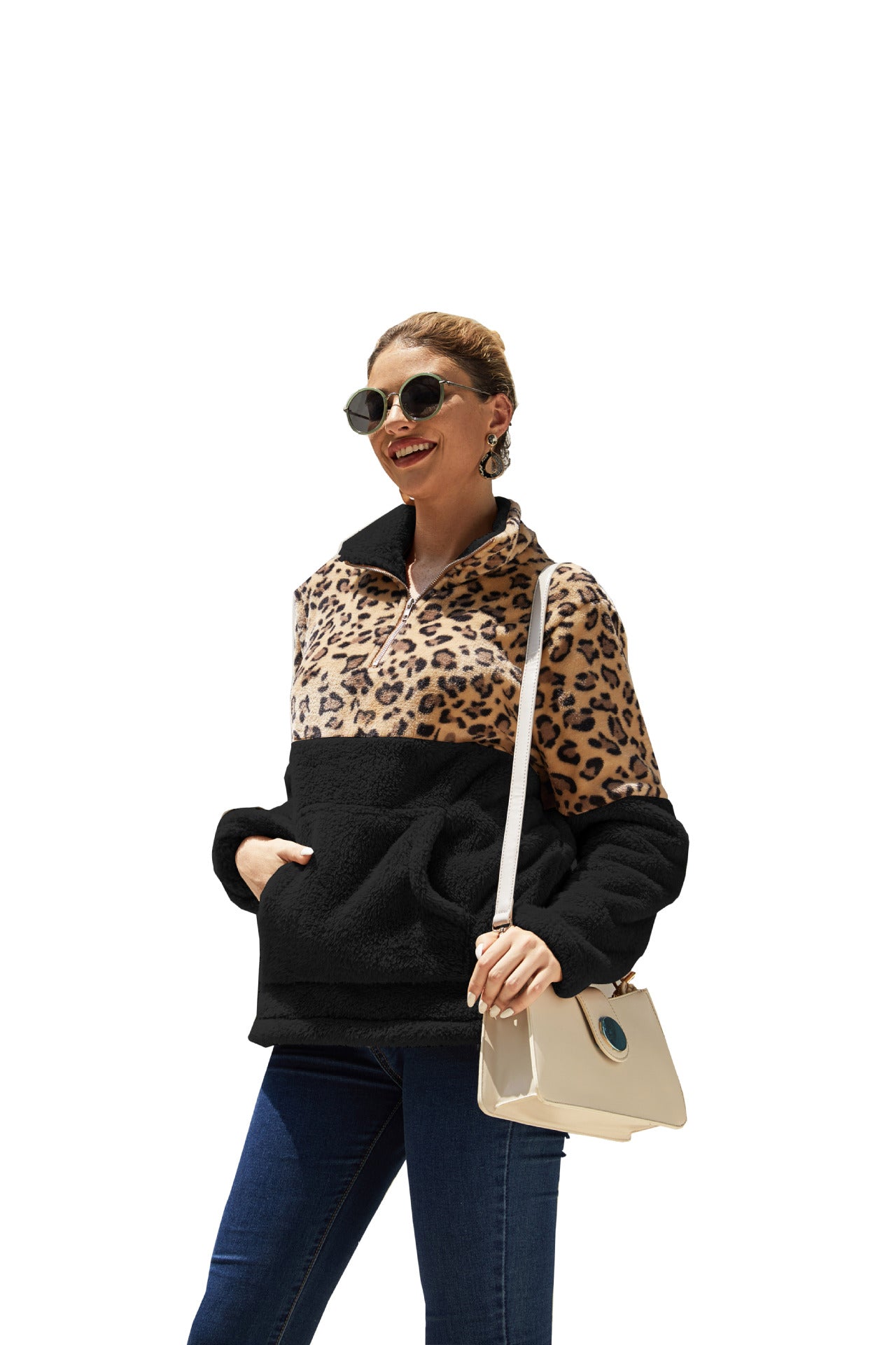 Casual Winter Leopard Long Sleeves Women Tops