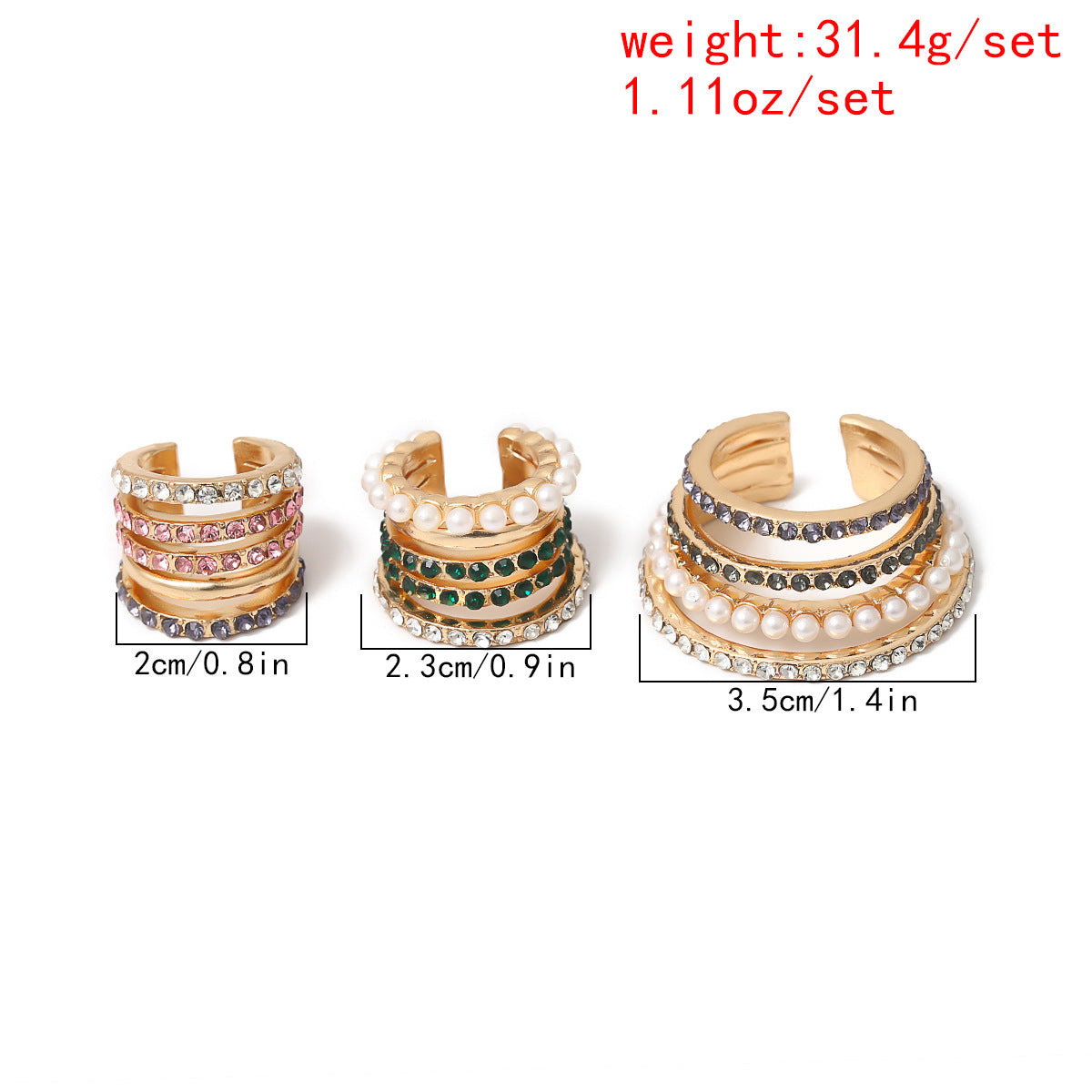 Fashion Irregular Circle Earrings Clips for Women