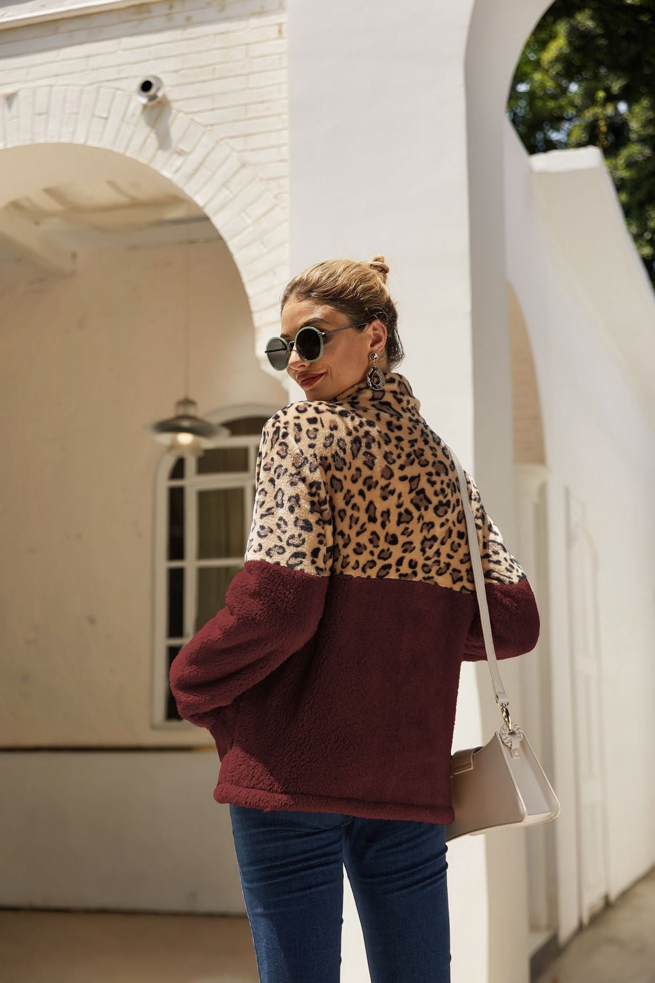 Casual Winter Leopard Long Sleeves Women Tops