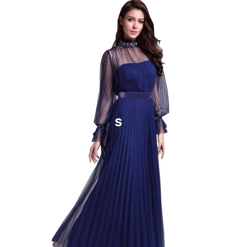 Blue Elegant Women Party Evening Dresses for Winter-STYLEGOING