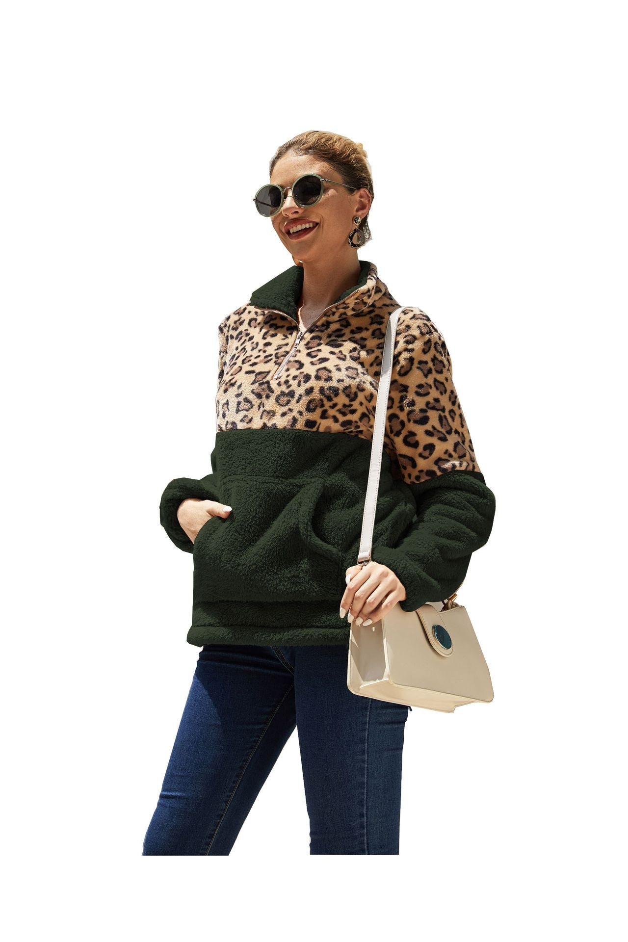 Casual Winter Leopard Long Sleeves Women Tops